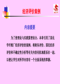 工程经济学经济评价案例分析