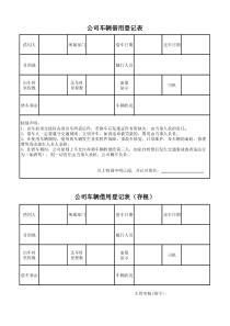 公司车辆借用登记表