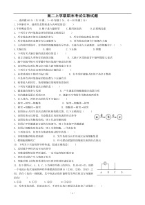 高二上学期期末考试生物试题