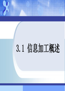 第三章信息的编程加工和智能化加工PPT课件