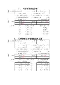 水力计算表