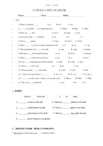 五年级英语上册第五单元测试题
