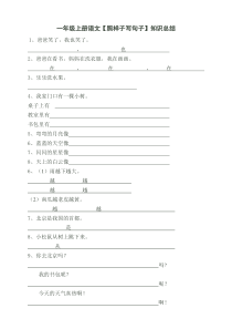 一年级上册语文照样子写句子知识总结