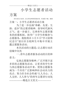 小学生志愿者活动方案