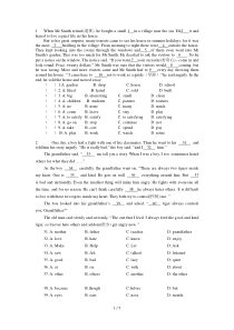 新版八年级上册英语完形填空专项练习(含标准答案)