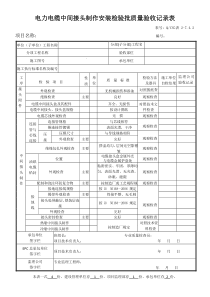 电力电缆中间接头制作安装检验批质量验收记录表