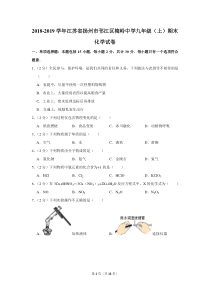 2018-2019学年江苏省扬州市邗江区梅岭中学九年级(上)期末化学试卷