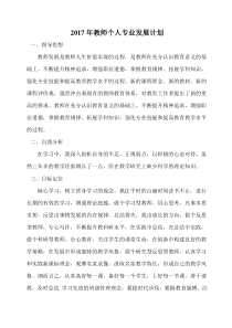 教师个人专业发展计划