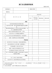 部门安全隐患排查表