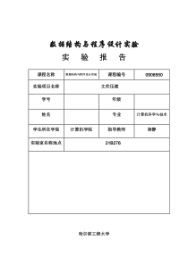 数据结构实验报告-文件压缩