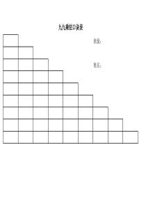 九九乘法口诀表(空白给孩子默写用)