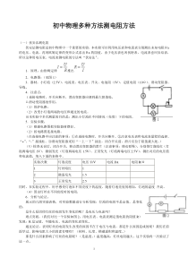 初中物理多种方法测电阻方法