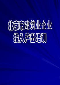 建筑业企业投入产出