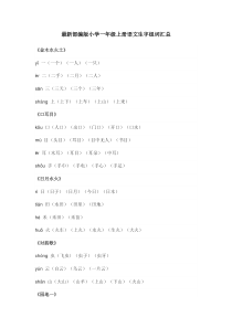 最新部编版小学一年级上册语文生字组词汇总