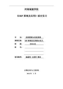 河南城建学院鼎捷ERP课程设计