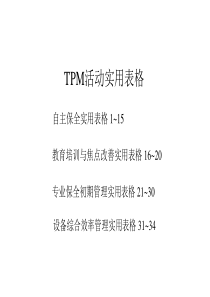 TPM-实用表格