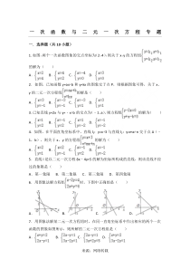 一次函数与二元一次方程专题