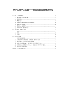 分子生物学大实验——目的基因的克隆及表达