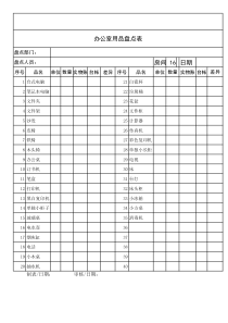 办公室用品盘点表