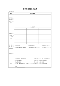 学生发展情况记录表及评价