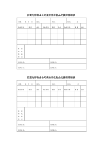 保安物品交接单