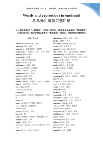 全新版大学英语(第二版)-综合教程1-各单元词汇及惯用语