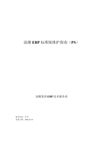 浪潮ERP标准版维护指南(浪潮ERP、GS、PS等)