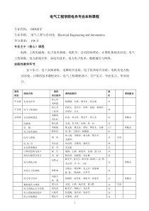 武大电力系统自动化本科课程设置