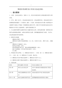 数据结构课程设计要求2017资料