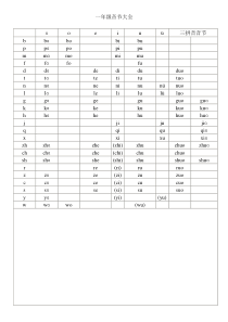 一年级拼音音节大全