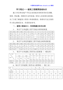 建筑工程概算基础知识