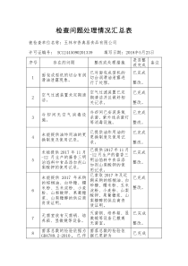 检查问题处理情况汇总表