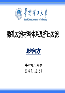 微孔发泡材料体系及挤出发泡(华南理工大学彭响方)20161112