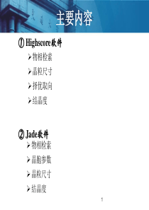 XRD数据分析教程(Highscore-和Jade)