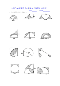 小学六年级数学《求阴影部分面积》练习题
