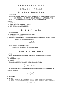 人教版高中物理选修3-1知识点归纳总结