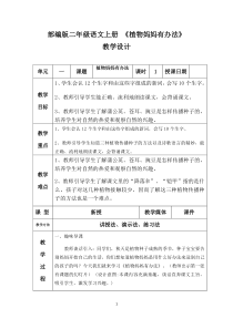 部编版二年级语文上册-《植物妈妈有办法》教学设计