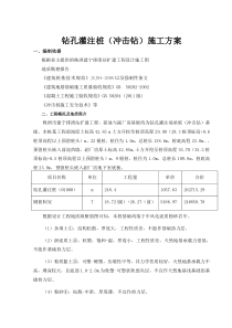 钻孔灌注桩(冲击钻)施工方案