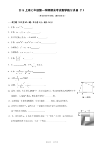 上海七年级数学期末试卷及答案(1)