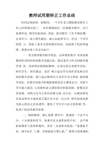 教师试用期转正工作总结