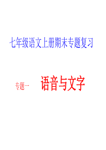 2013版人教版七年级语文上册期末“字词句”专题复习ppt课件(36页)