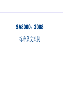 SA8000-标准条文&案例培训