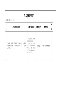 党支部整改清单