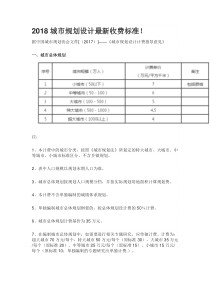 2018城市规划设计收费标准(最新收费标准)