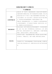 信息技术能力提升个人研修计划