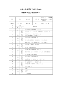 部编一年级语文下册教学进度表