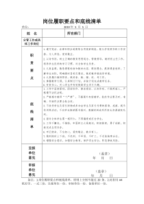 岗位履职要点和底线清单()