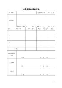 物资采购申请审批单