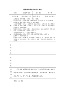 城东路小学小学生读书活动记录表