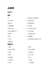 高中人教版必修四英语单词(纯中文)